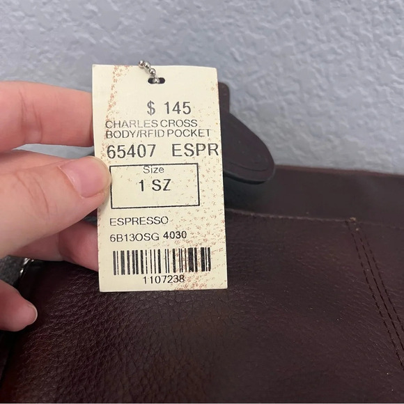 NEW Overland Expresso Dark Brown Leather Crossbody Bag/Purse - Picture 6 of 9